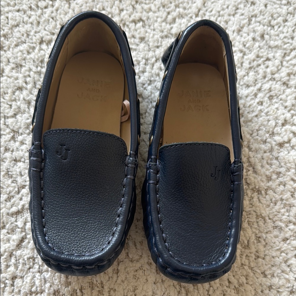 Janie and Jack Black Kids Moccasins